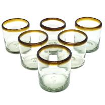 Amber Rim 8 oz DOF Rock Glasses (set of 6)